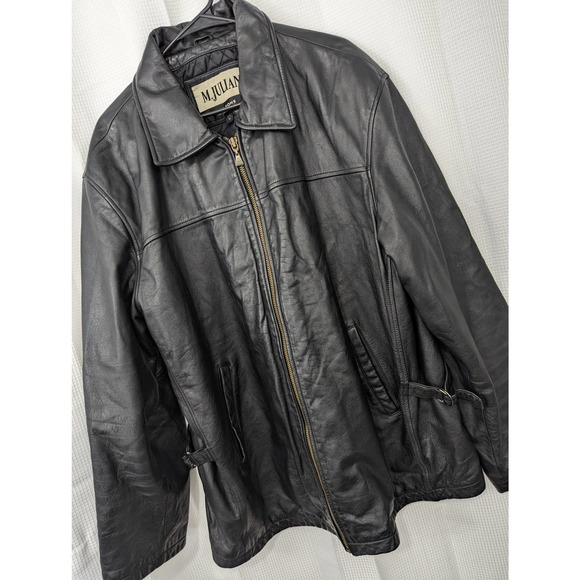 Manteau En Cuir Noir Wilsons - Taille XL Homme - Style Julian
